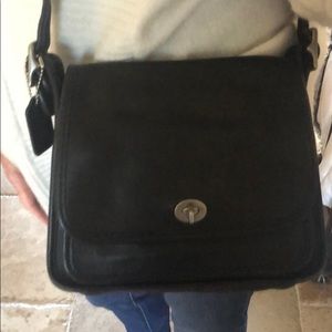 Coach black leather handbag